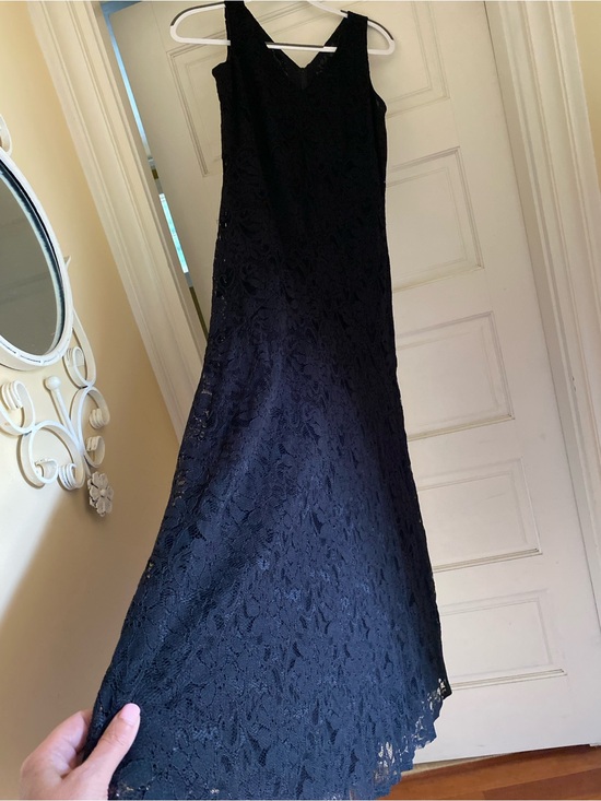 Laura Ashley Dresses & Skirts - Vintage Laura Ashley Black All Over Lace V-Neck Maxi Slip Dress Made in the UK 4